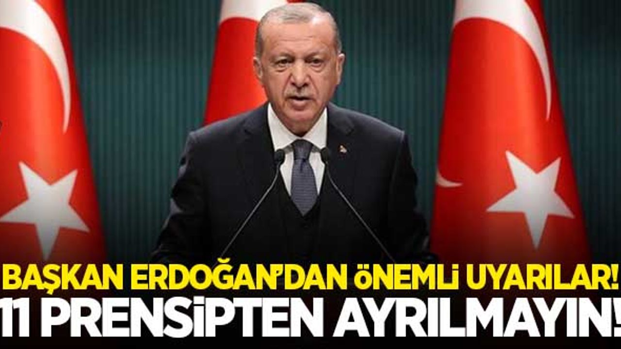Başkan Erdoğan'dan önemli uyarılar! "11 prensipten ayrılmayın"