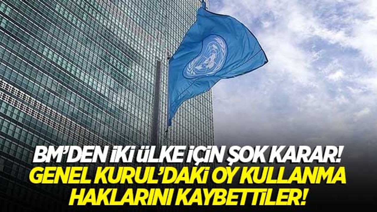 BM'den iki ülke için şok karar! Genel Kurul'daki oy kullanma haklarını kaybettiler