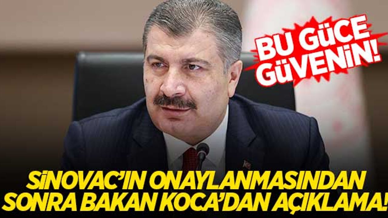 DSÖ'nün Sinovac aşısını onaylamasının ardından, Bakan Koca'dan açıklama