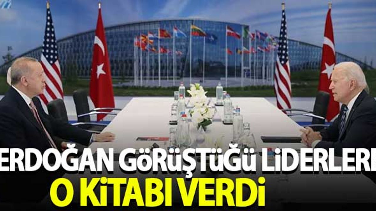 Erdoğan görüştüğü liderlere o kitabı verdi