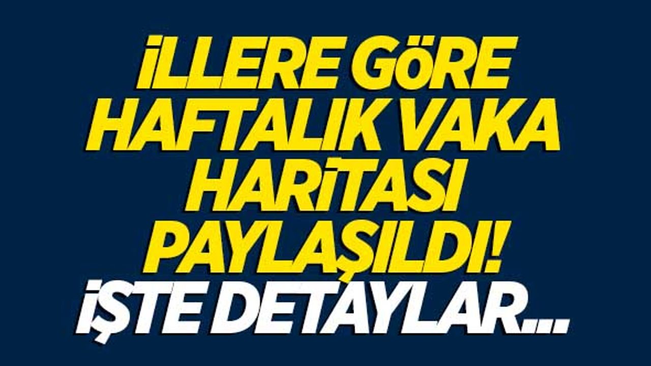 İllere göre haftalık vaka haritası paylaşıldı! İşte detaylar...