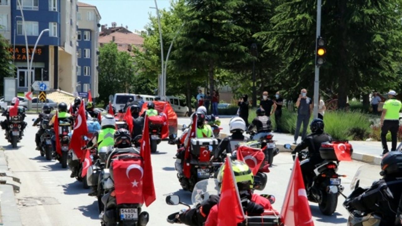 İnebolu'dan Ankara'ya “İstiklal Sürüşü“ gerçekleştirilen motorcular Çankırı'ya ulaştı
