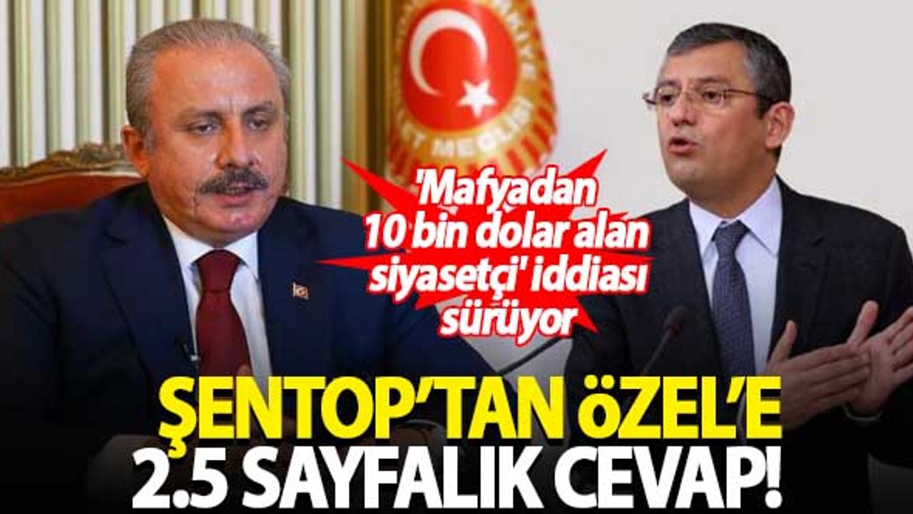 'Mafyadan 10 bin dolar alan siyasetçi' iddiasıyla ilgili Mustafa Şentop'tan Özgür Özel'e cevap!