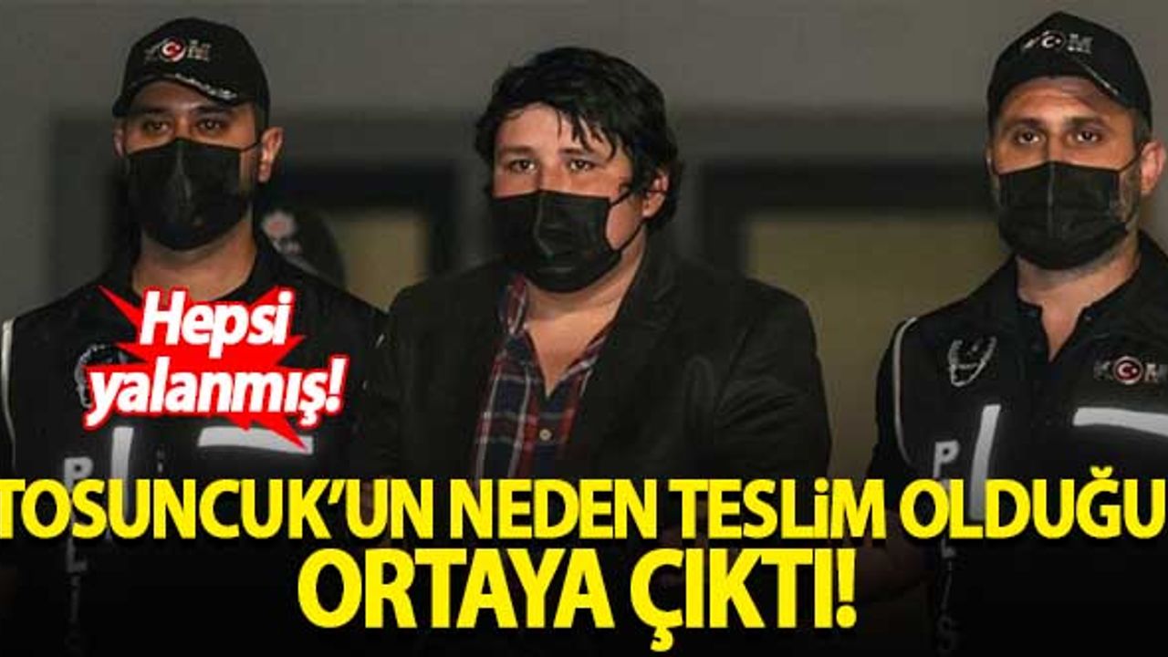 Tosuncuk'un neden teslim olduğu ortaya çıktı! Hepsi yalanmış..