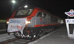 Çin'e gidecek bor yüklü ihracat treni Kars'tan Gürcistan'a uğurlandı