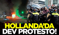 Hollanda'da dev protesto! Her yeri ateşe verdiler...