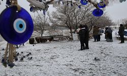 Kapadokya’da "kar beyaz" güzellik