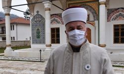 Bosna Hersek'teki tarihi Alaca Cami'nin minaresinde mermi izleri