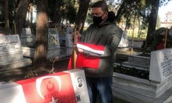 Çorlu Şehitliği'nden çalınan küçük bayrak direklerinin yerine yenileri takıldı