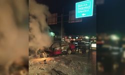 Kırklareli'nde TIR'a çarparak alev alan otomobildeki 3 kişi yaralandı