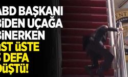 ABD Başkanı Biden uçağa binerken üst üste 3 kere düştü!