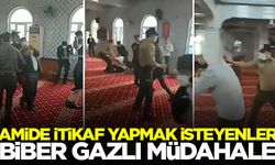 Gaziantep'te camide itikaf yapmak isteyenlere biber gazlı müdahale