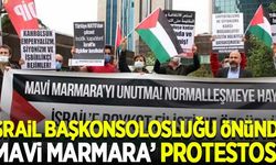 İsrail Başkonsolosluğu önünde Mavi Marmara protestosu