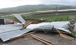 Kars'ta şiddetli fırtına evlerin çatısını uçurdu