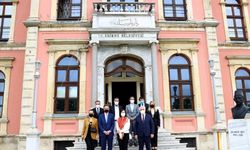 Meyer-Landrut ve Kaymakcı tarihi Ekmekçizade Kervansarayı'nı ziyaret etti