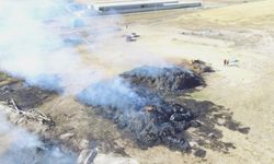 Aksaray'da 250 ton saman yandı