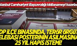 HDP ilçe binasında terör örgütü elebaşı posterinin asılmasına 25 yıl hapis istemi