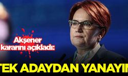 Akşener: Tek adaydan yanayım