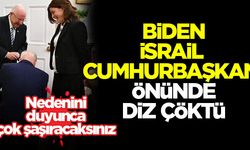 Biden, İsrail Cumhurbaşkanı Rivlin'in yardımcısının önünde diz çöktü