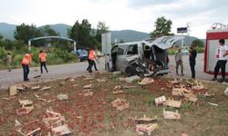 Tokat'ta otomobil ile çilek yüklü minibüs çarpıştı: 5 yaralı