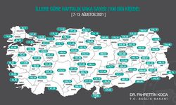 Bakan Koca haftalık koronavirüs vaka haritasını paylaştı