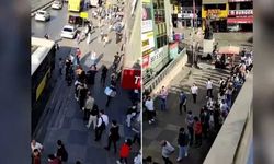 Metrelerce uzayan İETT otobüsü kuyruğu görenleri şaşkına çevirdi