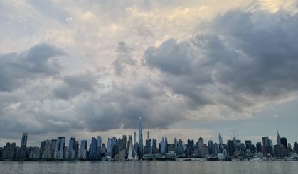 Kasırga sonrası New York'ta gün batımı