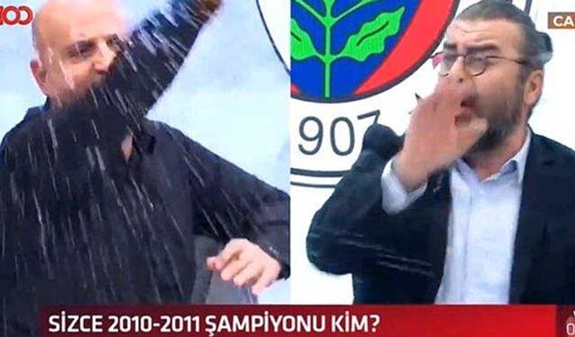 Canlı yayında '2010-2011 şampiyonu kim?' kavgası! Bardaklar havada uçuştu...