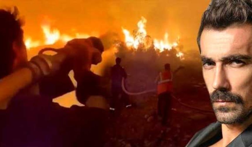 Oyuncu İbrahim Çelikkol orman yangınlarına sırtlayarak müdahale etti